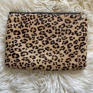 J. Crew Leopard Clutch/ makeup bag